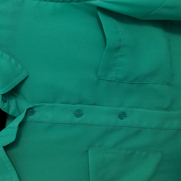 Apt 9 Size PL Beautiful Green Polyester Button Down Blouse - Picture 3 of 4